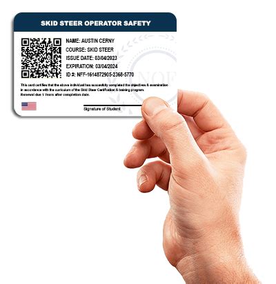 osha skid steer certification|skid steer certification card template.